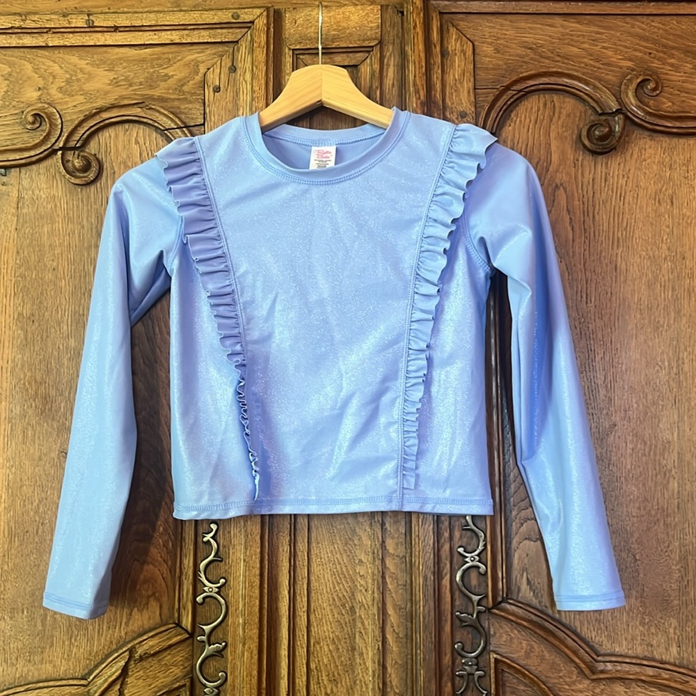 Ruffle Butts GIRLS' PRINCESS SEAM RUFFLE RASH GUARD - Picture 4 of 12